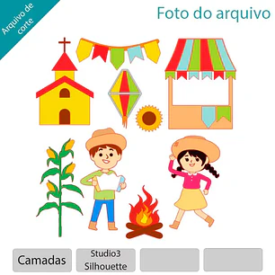 Arquivo de Corte Topo Festa Junina (Leia a Descrição)