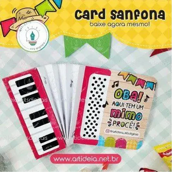 Arquivo de Corte Card Sanfona Festa Junina (Leia a Descrição) 1