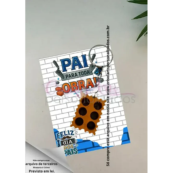 Arquivo de Corte Card Chaveiro Dia dos Pais (Leia a Descrição) 1