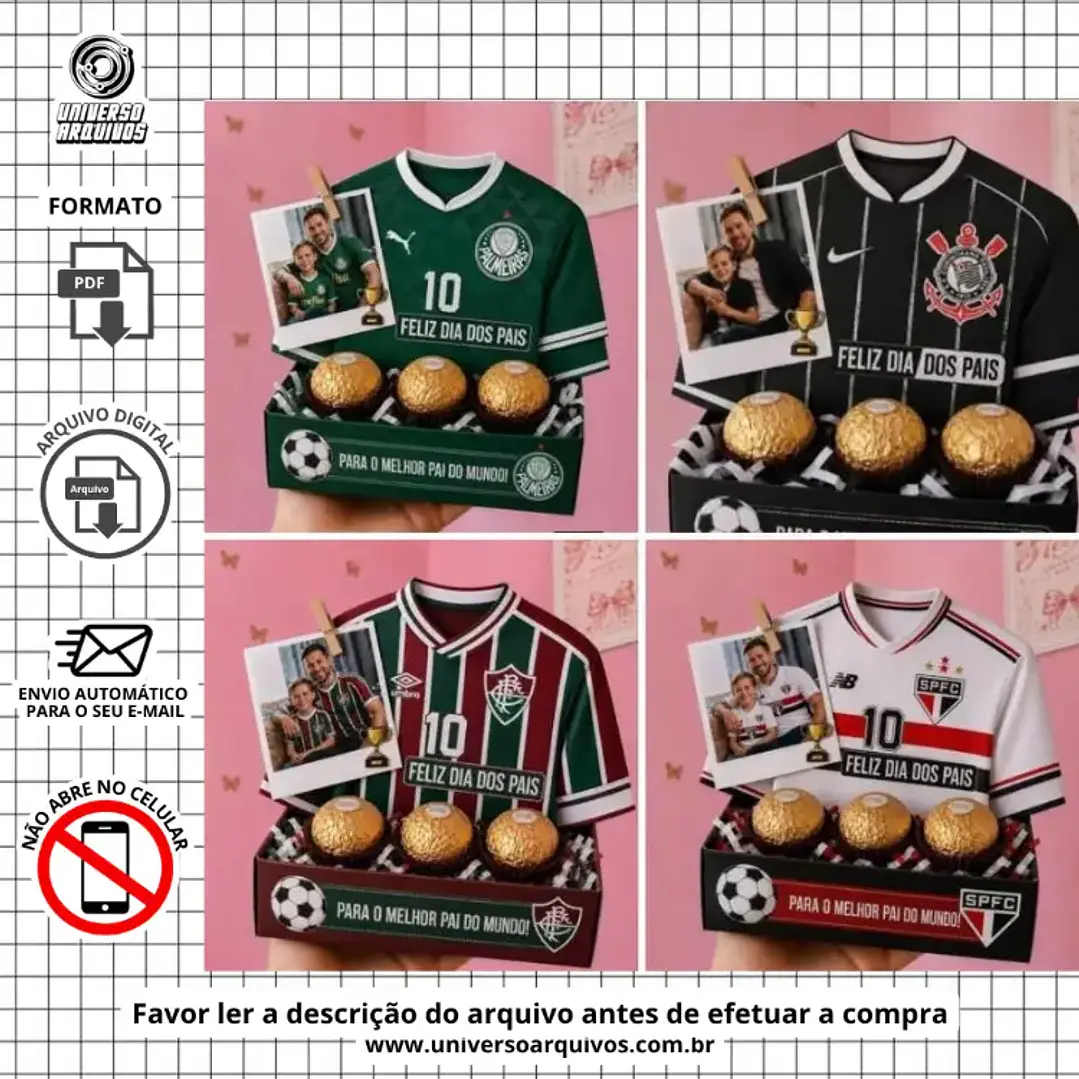 Arquivo de Corte Caixa Camisa de Time Dia dos Pais (Leia a Descrição) 1