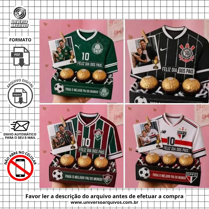 Arquivo de Corte Caixa Camisa de Time Dia dos Pais (Leia a Descrição) 1