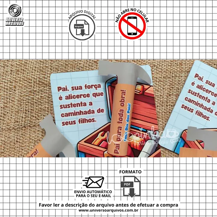 Arquivo de Corte Card Batom Dia dos Pais (Leia a Descrição) 1