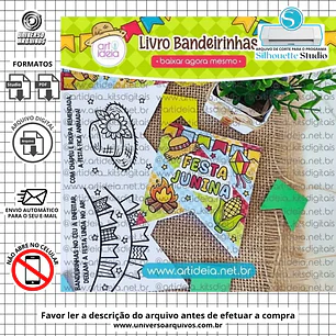 Arquivo de Corte Livros Bandeirinhas Festa Junina (Leia a Descrição)