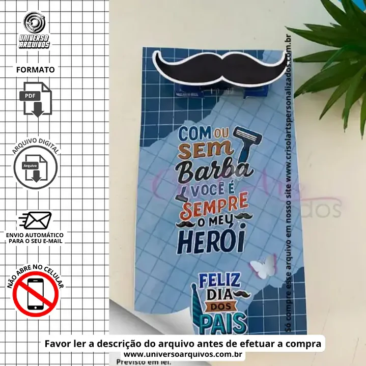 Arquivo de Corte Card Prestobarba Dia dos Pais (Leia a Descrição) 1