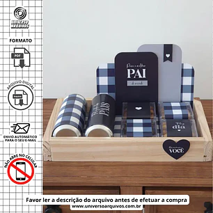 Arquivo de Corte Kit Digital pra Cesta Cerveja Dia dos Pais (Leia a Descrição)