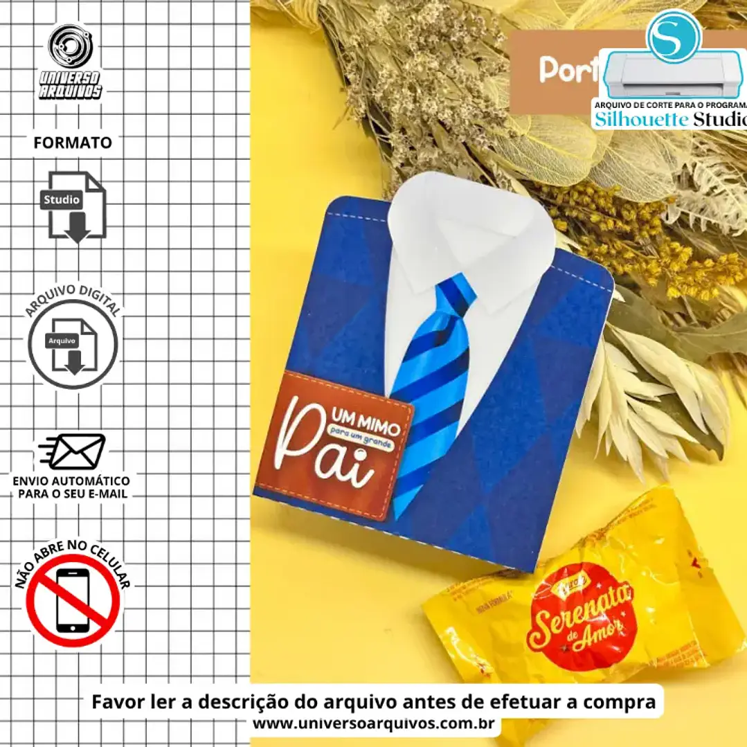 Arquivo de Corte Porta Bombom Dia dos Pais (Leia a Descrição) 1