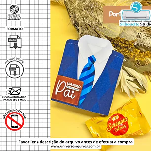 Arquivo de Corte Porta Bombom Dia dos Pais (Leia a Descrição)