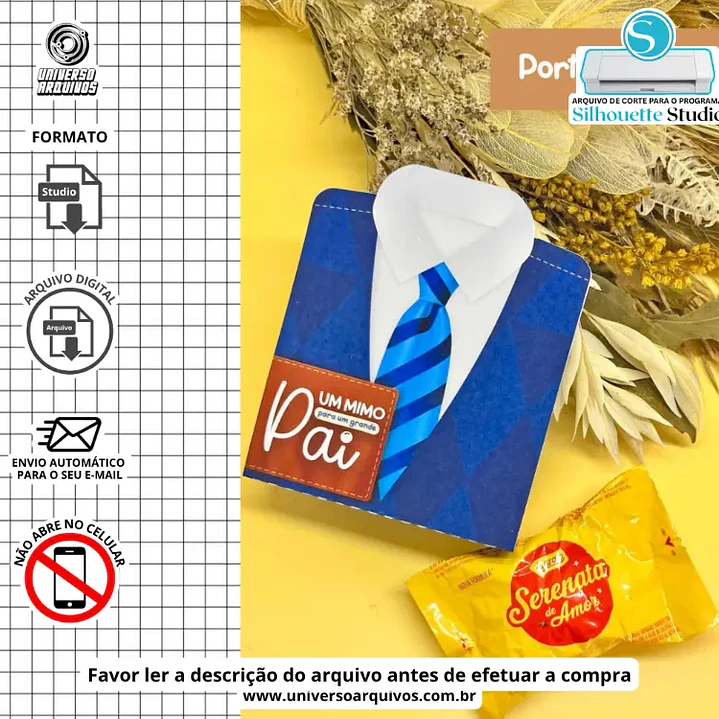Arquivo de Corte Porta Bombom Dia dos Pais (Leia a Descrição) 1
