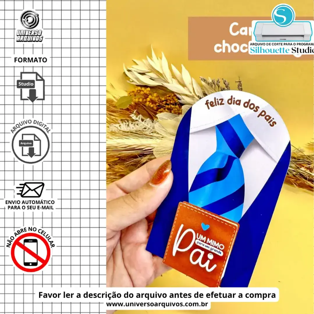 Arquivo de Corte Card Chocolate Dia dos Pais (Leia a Descrição) 1