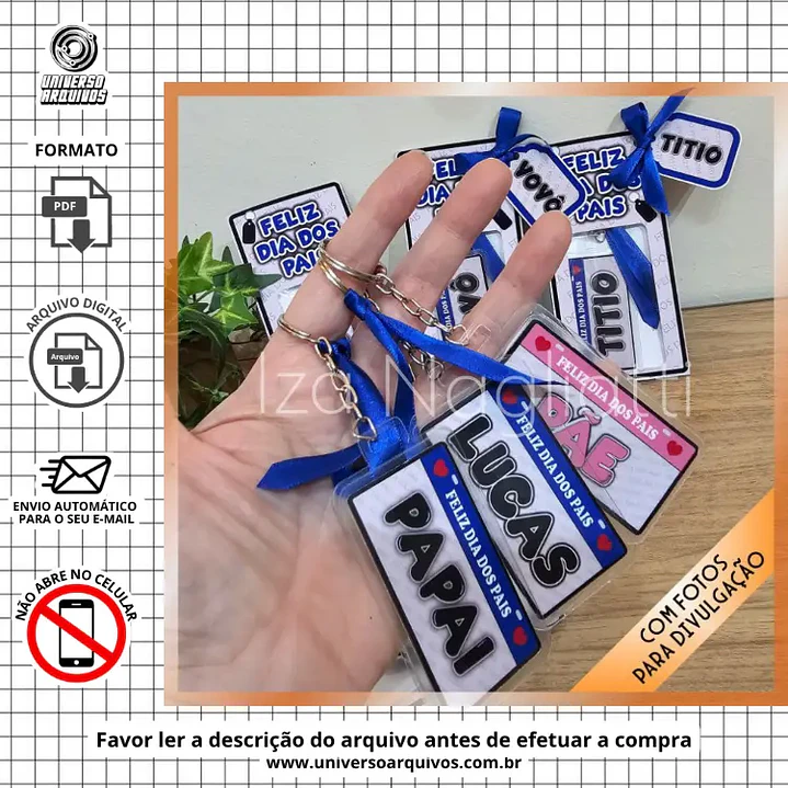 Arquivo de Corte Chaveiro Placa Dia dos Pais (Leia a Descrição) 1