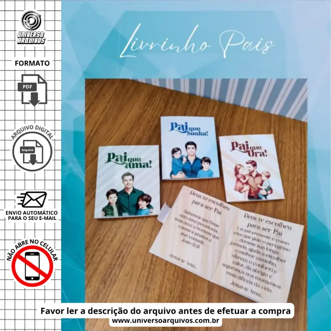 Arquivo de Corte Livrinho Versículo Dia dos Pais (Leia a Descrição) 1