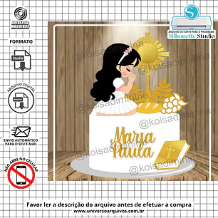 Arquivo de Corte Topo Batizado Menina (Leia a Descrição) 