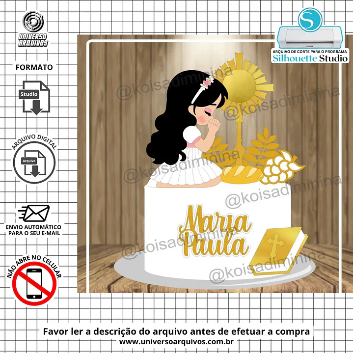 Arquivo de Corte Topo Batizado Menina (Leia a Descrição)  1