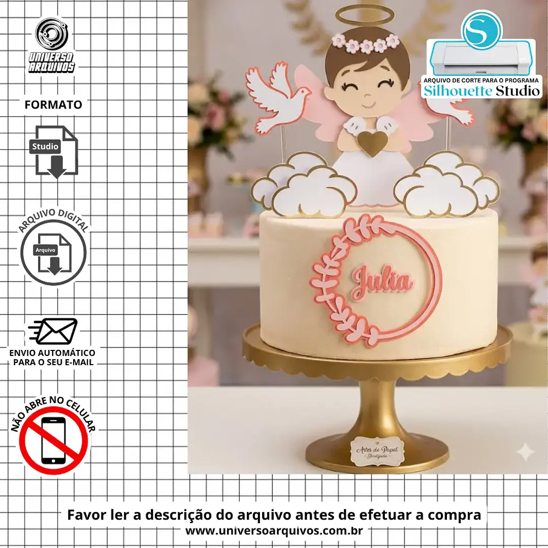 Arquivo de Corte Topo Batizado Menina (Leia a Descrição) 1