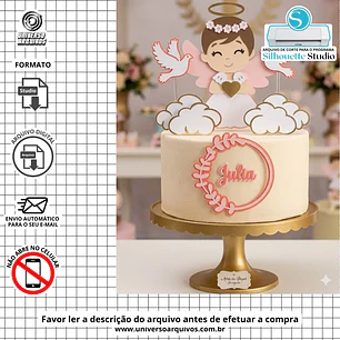 Arquivo de Corte Topo Batizado Menina (Leia a Descrição)
