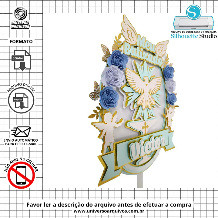 Arquivo de Corte Topo Batizado (Leia a Descrição) 1