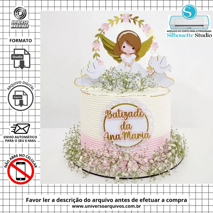Arquivo de Corte Topo Batizado Menina (Leia a Descrição) 1