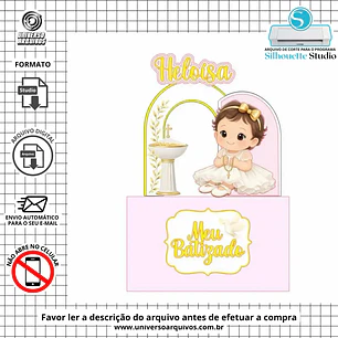 Arquivo de Corte Topo Batizado Menina (Leia a Descrição)