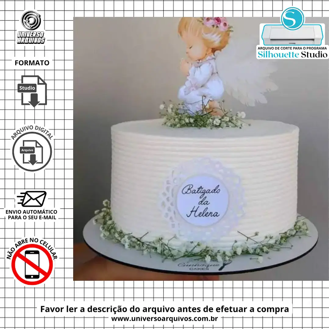 Arquivo de Corte Topo Batizado Anjinho Menino (Leia a Descrição) 1