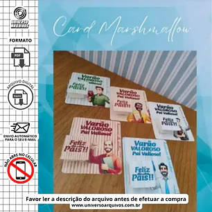  Arquivo de Corte Card Marshmallow dia dos pais (Leia a Descrição)