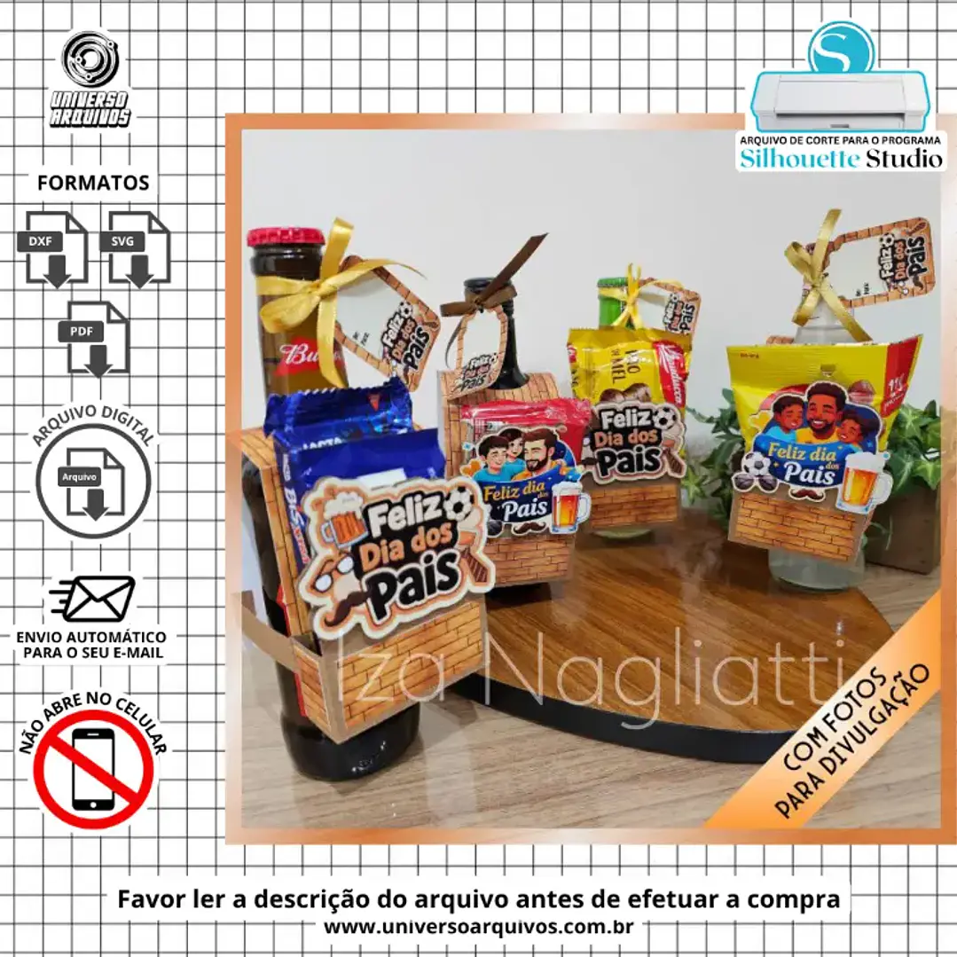 Arquivo de Corte Lapela Garrafa dia dos pais (Leia a Descrição) 1