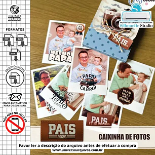 Arquivo de Corte Caixinha Fotos dia dos pais (Leia a Descrição)