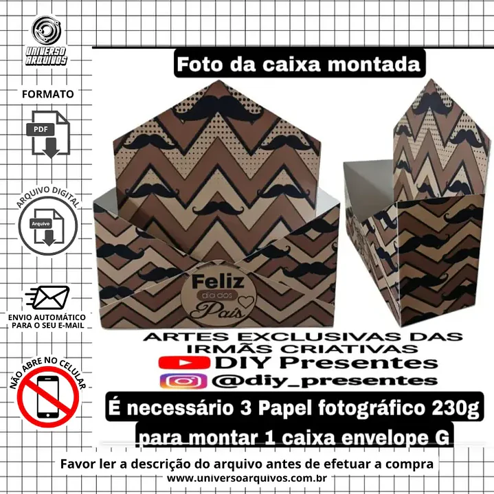 Arquivo Digital Caixa Envelope dia dos pais (Leia a Descrição) 1