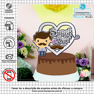 Arquivo de Corte Topo de Bolo Dia dos Pais (Leia a Descrição)