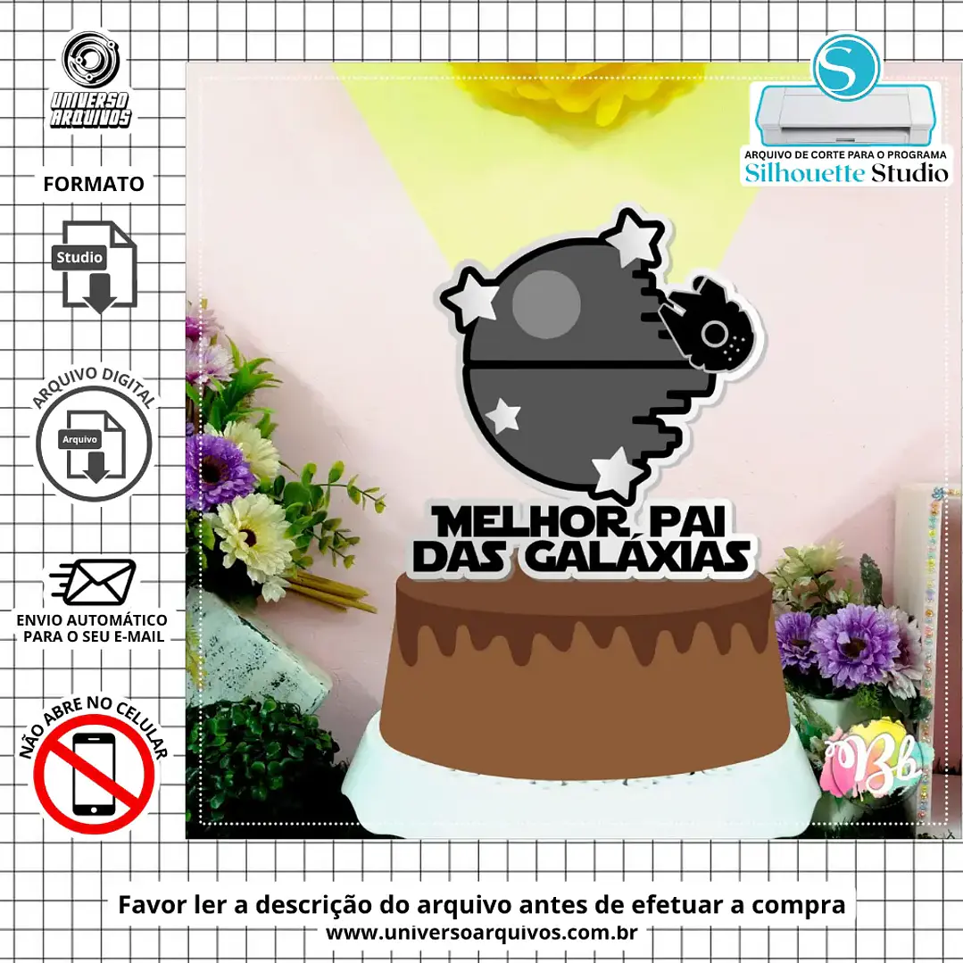 Arquivo de Corte Topo de Bolo Dia dos Pais (Leia a Descrição) 1