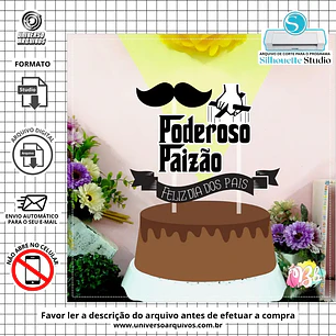 Arquivo de Corte Topo de Bolo Dia dos Pais (Leia a Descrição)