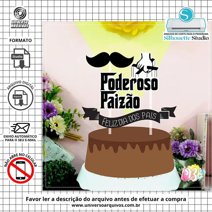 Arquivo de Corte Topo de Bolo Dia dos Pais (Leia a Descrição) 1