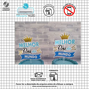 Arquivo de Corte Topo de Bolo Dia dos Pais (Leia a Descrição)