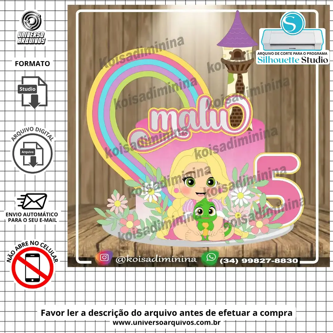 Arquivo de Corte Topo Rapunzel ou enrolados (Leia a Descrição) 1