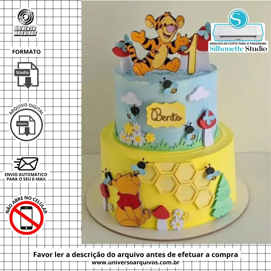 Arquivo de Corte Topo Ursinho pooh (Leia a Descrição) 1