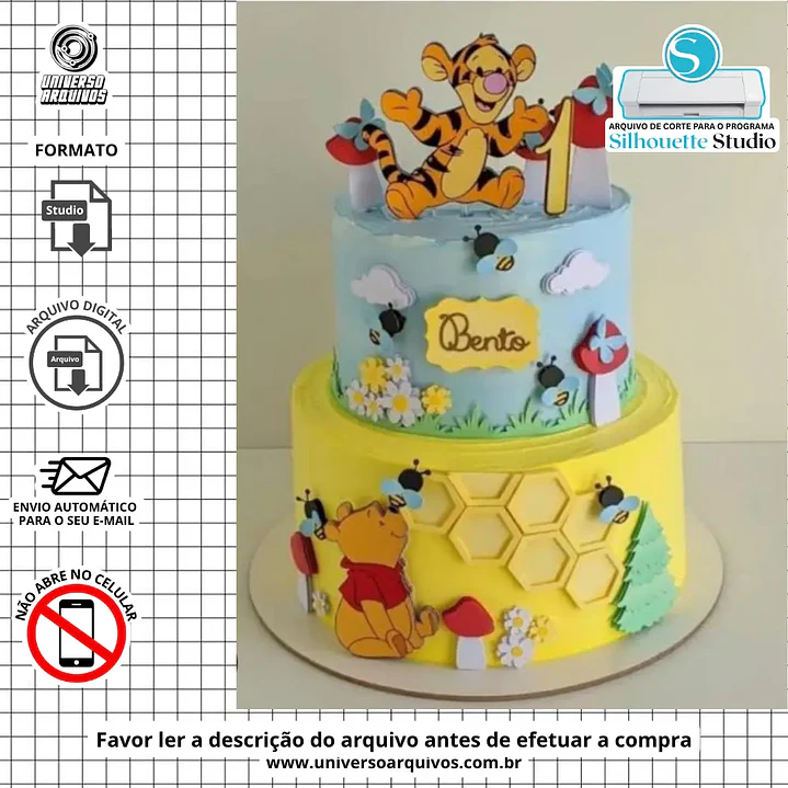 Arquivo de Corte Topo Ursinho pooh (Leia a Descrição) 1