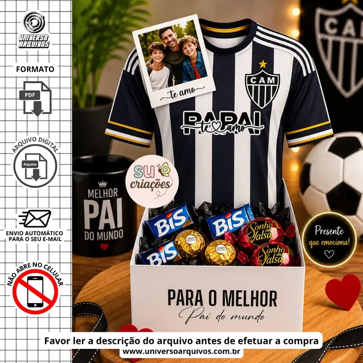 Arquivo Digital Caixa Camisa  dia dos pais (Leia a Descrição) 1