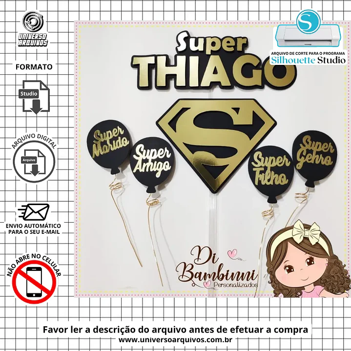 Arquivo de Corte Topo de Bolo Dia dos Pais  (Leia a Descrição) 1
