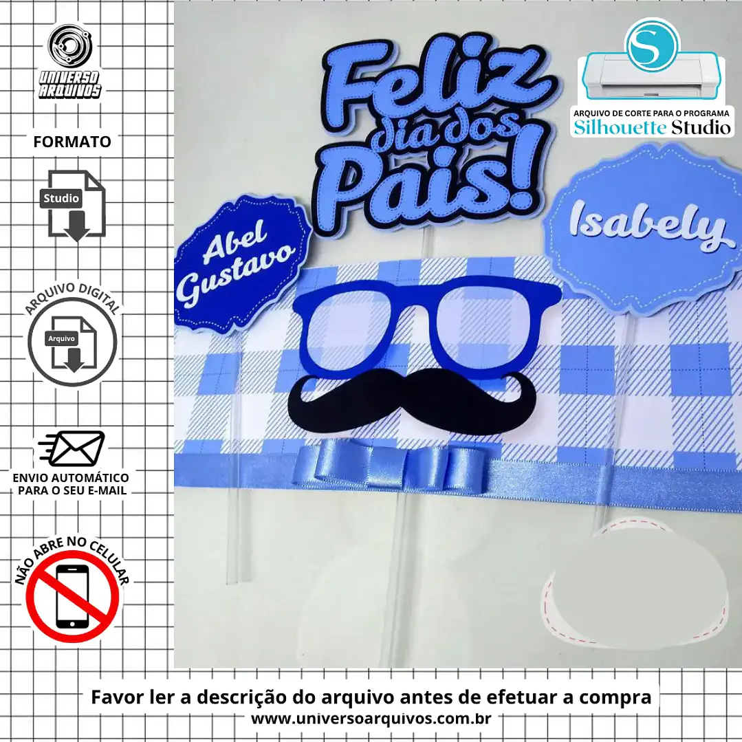 Arquivo de Corte Topo de Bolo Dia dos Pais  (Leia a Descrição) 1