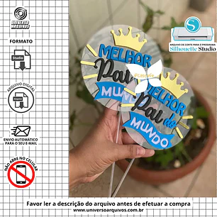 Arquivo de Corte Topo de Bolo Dia dos Pais  (Leia a Descrição)