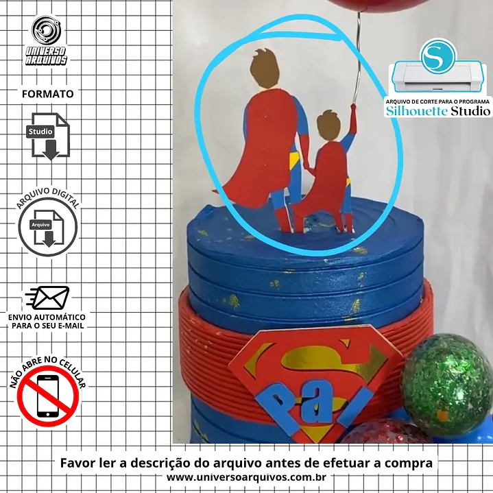 Arquivo de Corte Topo de Bolo Dia dos Pais  (Leia a Descrição) 1
