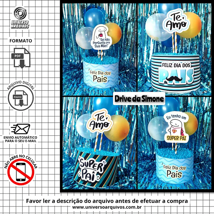 Arquivo de Corte Topo de Bolo Dia  dos Pais  (Leia a Descrição) 1