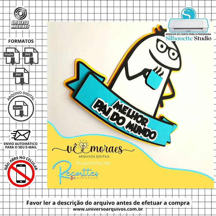 Arquivo de Corte Topo de Bolo Flork Dia dos Pais (Leia a Descrição) 1