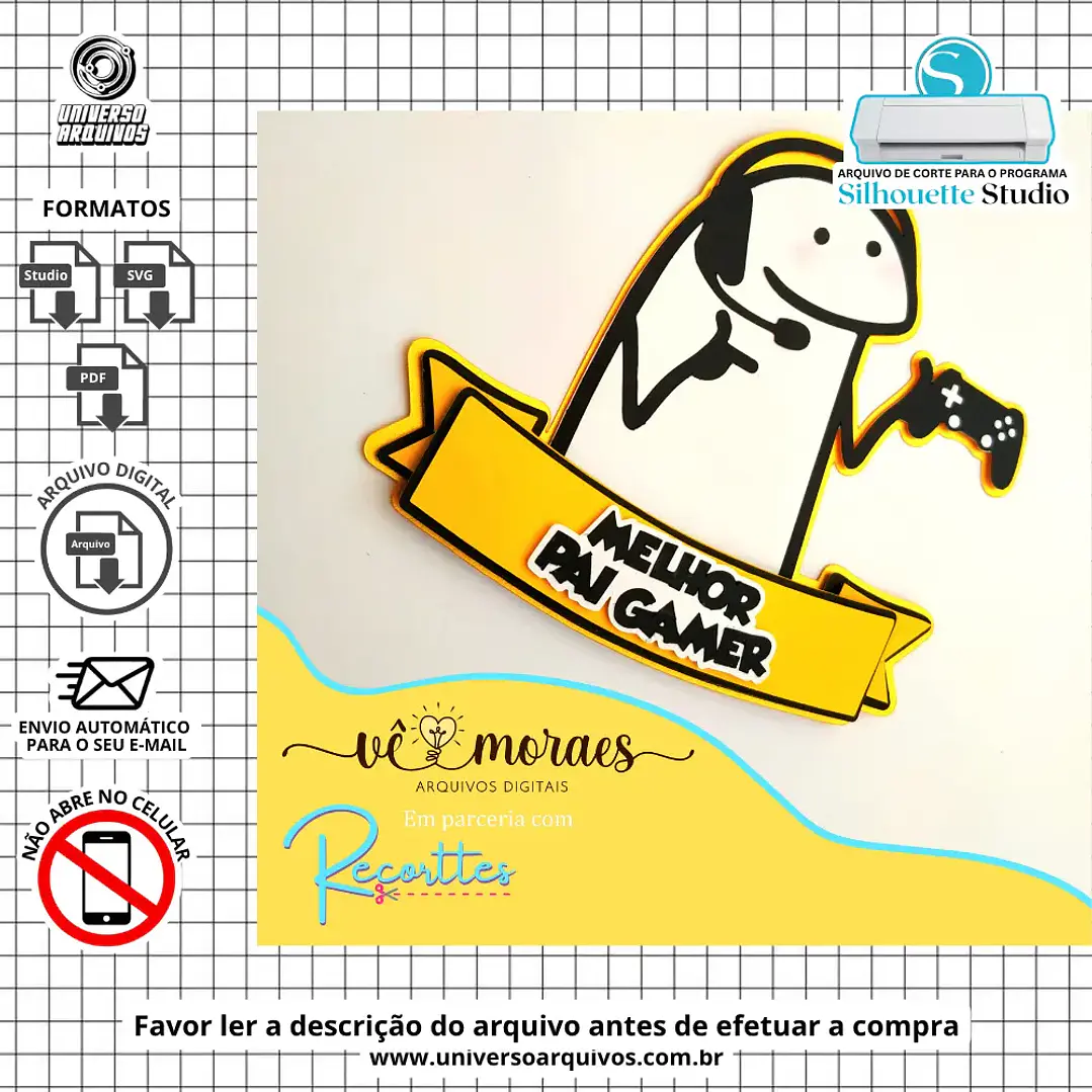 Arquivo de Corte Topo de Bolo Flork Dia dos Pais (Leia a Descrição) 1