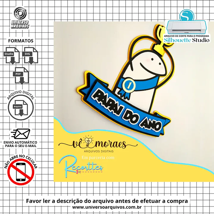 Arquivo de Corte Topo de Bolo Flork Dia dos Pais (Leia a Descrição) 1