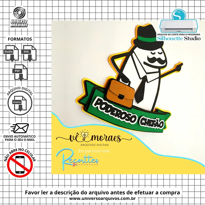 Arquivo de Corte Topo de Bolo Flork Dia dos Pais (Leia a Descrição) 1