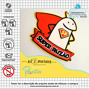 Arquivo de Corte Topo de Bolo Dia dos  Pais (Leia a Descrição)