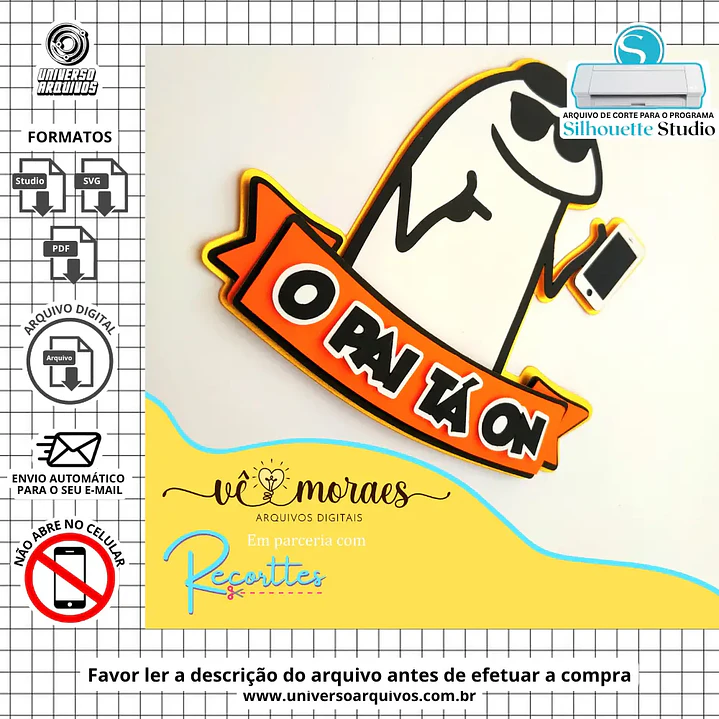 Arquivo de Corte Topo de Bolo Flork Dia dos Pais 1