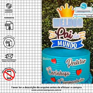 Arquivo de Corte Topo de Bolo Dia dos Pais (Leia a Descrição)