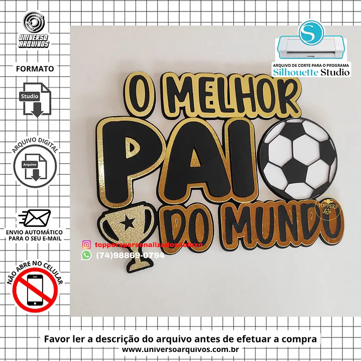 Arquivo de Corte Topo de Bolo Dia dos Pais (Leia a Descrição) 1
