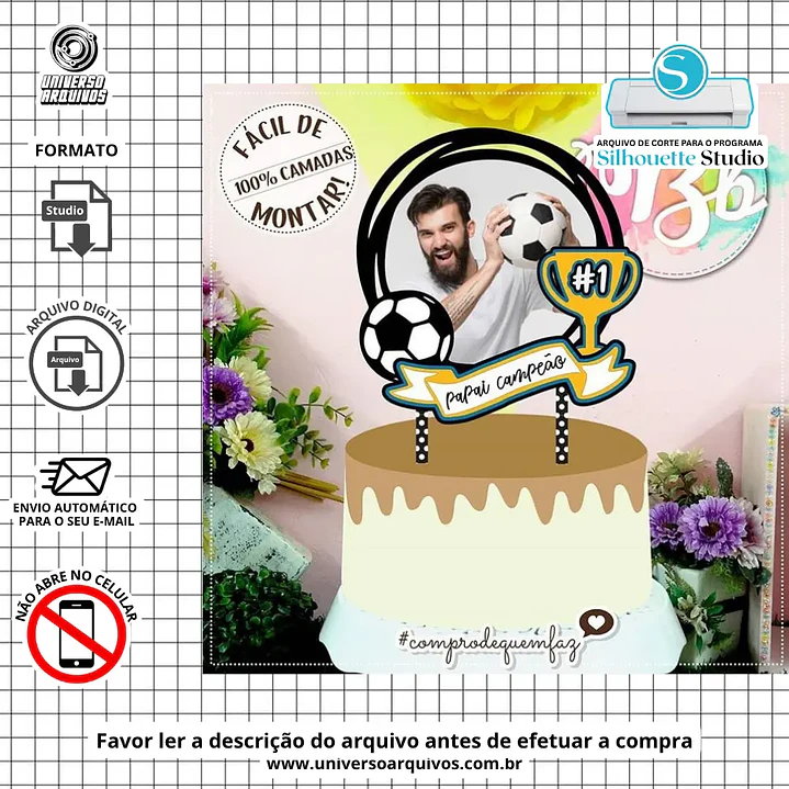 Arquivo de Corte Topo de Bolo Dia dos Pais (Leia a Descrição) 1